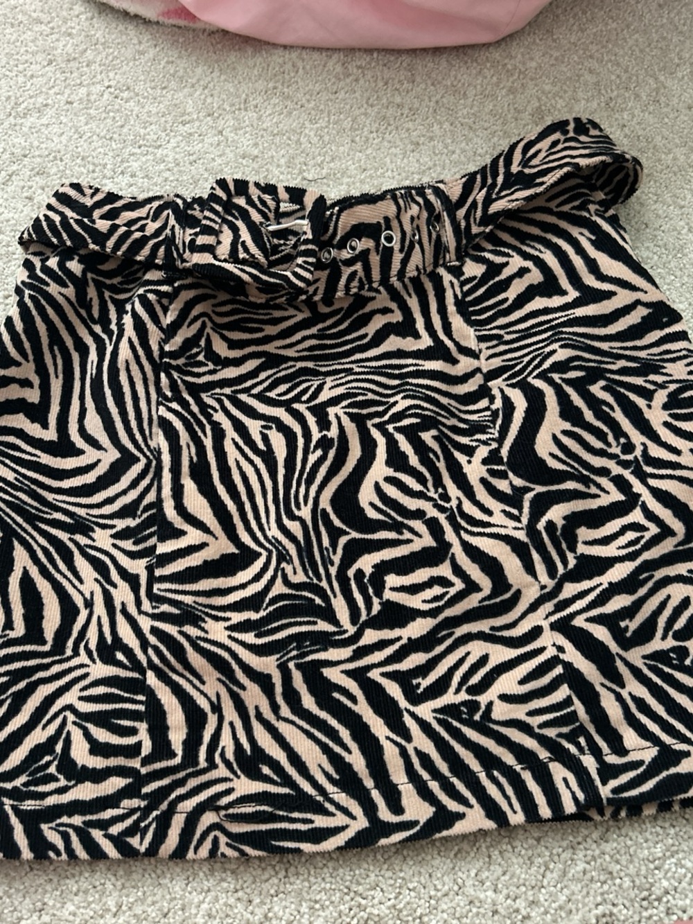 wild fable Black and Beige Zebra-Print Mini Skirt